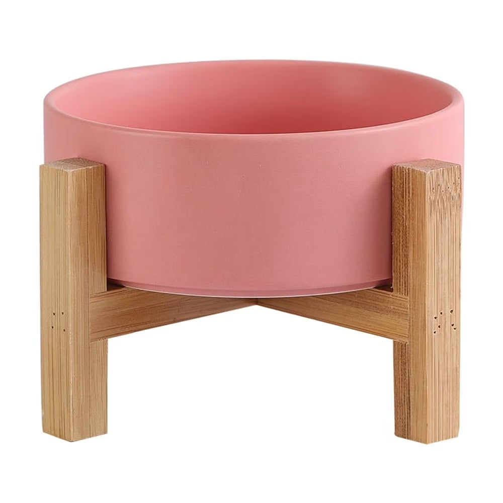 Elevated Cat Bowl Dog Bowl - Ceramic Cat Food Dish with anti Slip Stand - Raised Cat Food or Water Bowl anti Vomiting - Pet Bowl for Cats and Small Dogs - 400 ML - 13.5 OZ
