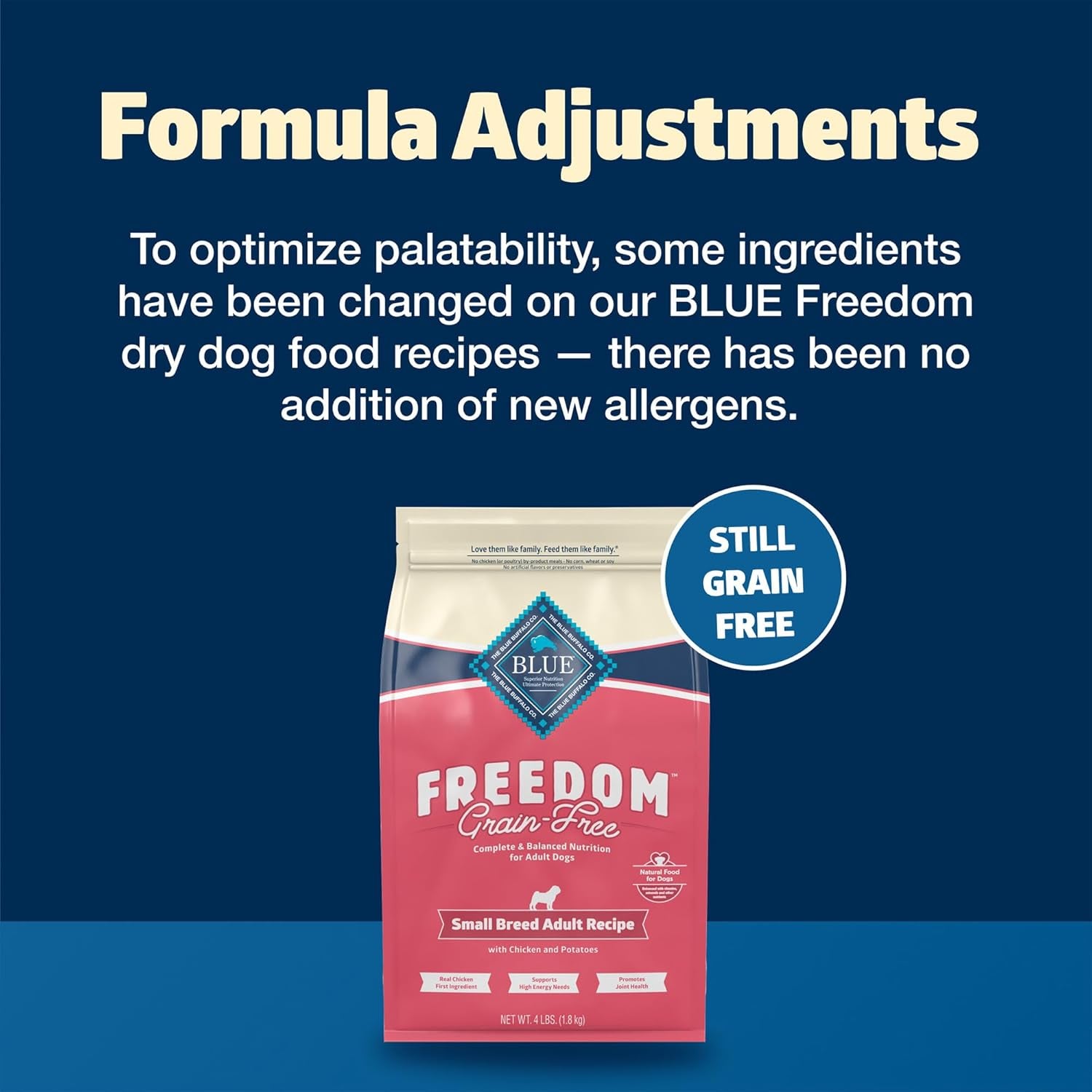 Freedom Grain-Free Small Breed Dry Dog Food, Supports High Energy Needs, Made in the USA with Natural Ingredients, Chicken & Potatoes, 11-Lb Bag
