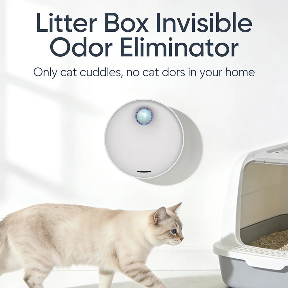 Smart Pet Odor Purifier, Auto Sensor Cat Litter Box Deodorizer, 20Db Silent, Odor Removal for Pets, Toilets & Shoe Cabinets