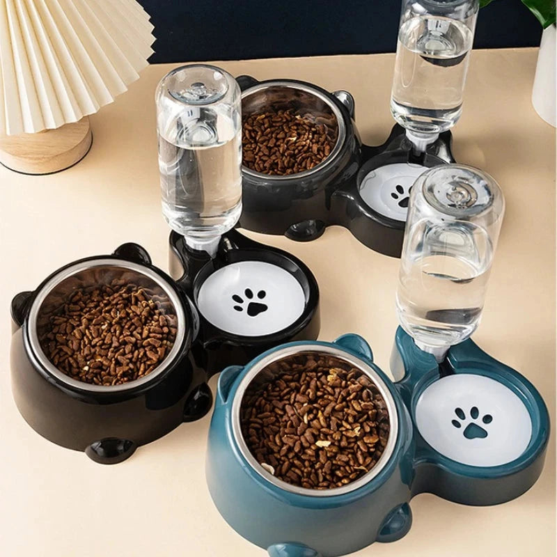 Pet Feeder and Water Dispenser Feeding System for Cats and Dogs