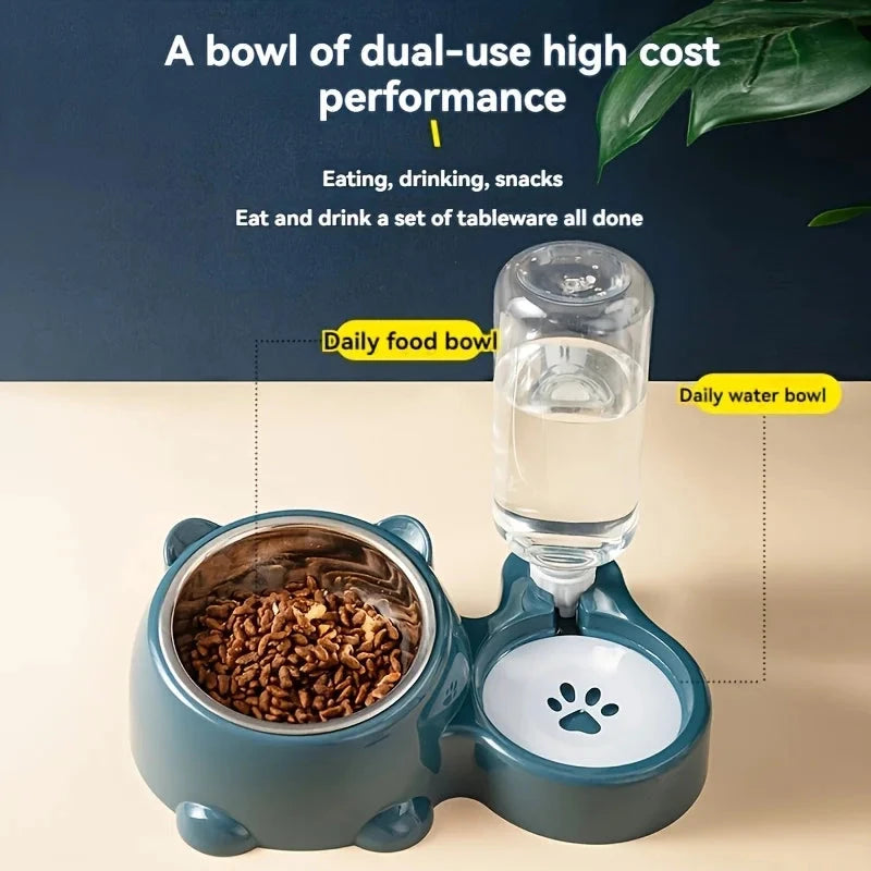Pet Feeder and Water Dispenser Feeding System for Cats and Dogs