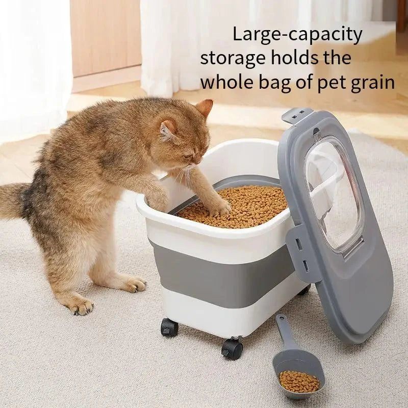 13/33LB Collapsible Cat Dog Food Storage Container Dry Cat Food Box