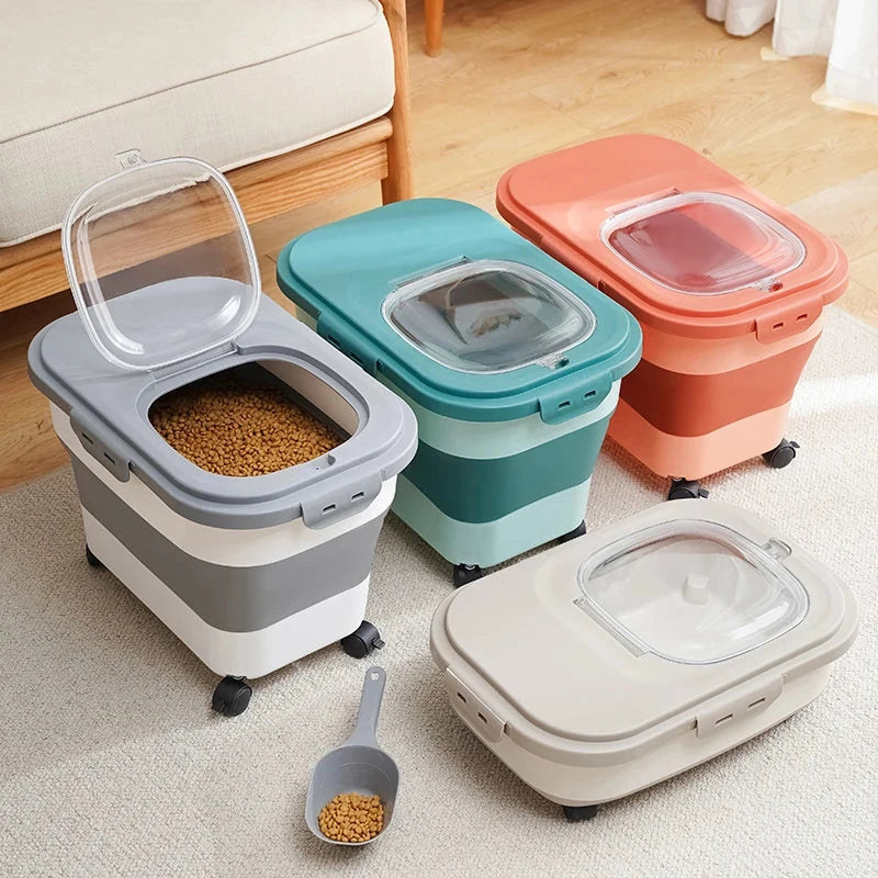 13/33LB Collapsible Cat Dog Food Storage Container Dry Cat Food Box