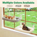 Cat Window Hammock, Foldable Soft Washable Perch Bed for Large Cats, Gray