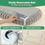 Cat Window Hammock, Foldable Soft Washable Perch Bed for Large Cats, Gray