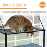 K&H Pet Products EZ Mount Double Stack Kitty Sill Cat Window Perch, Gray