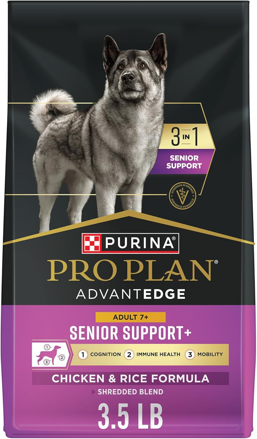 Purina Pro Plan Advantedge Senior Support plus Shredded Blend Chicken and Rice Formula Dry Dog Food - 3.5 Lb. Bag