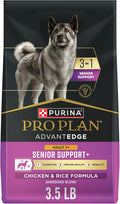Purina Pro Plan Advantedge Senior Support plus Shredded Blend Chicken and Rice Formula Dry Dog Food - 3.5 Lb. Bag