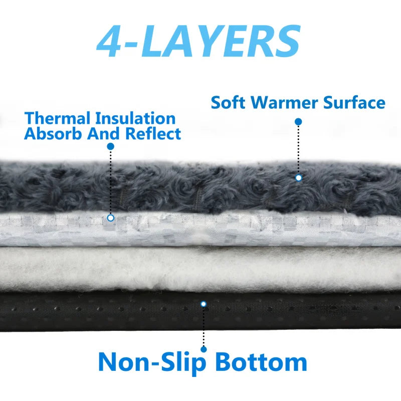 Self-Heating Pet Pads Blanket Puppy Pad Warm Cushion Mat for Cats Dogs Washable Pets with Thermal Body Heat Reflecting Core Pads