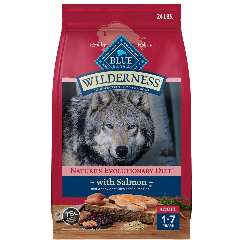 Wilderness Natural High-Protein Adult Dog Dry Food, Salmon Recipe, 24 Lb.