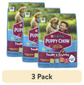 (3 Pack)  Puppy Chow Dry Dog Food, High Protein Tender & Crunchy Real Beef Formula, 15 Lb Bag
