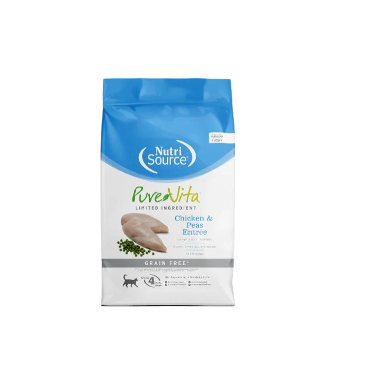Pure Vita Grain-Free Cat Food, Made with Chicken and Peas, 6.6LB, Dry Cat Food