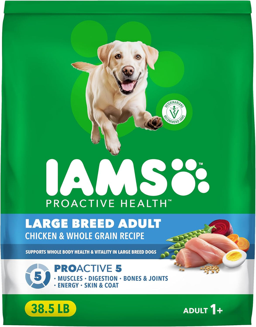 Proactive Health Large Breed Dry Dog Food, Chicken, 38.5 Lb | Veterinarian-Recommended, Real Chicken #1 Ingredient, L-Carnitine for Metabolism, Glucosamine & Chondroitin, Optimal Calcium