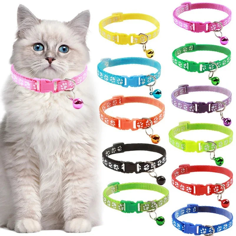 Wholesale Collars for Cat Collar with Bell Adjustable Necklace Cat Puppy Kitten Collar Dropshipping Pet Cats Collar Perro