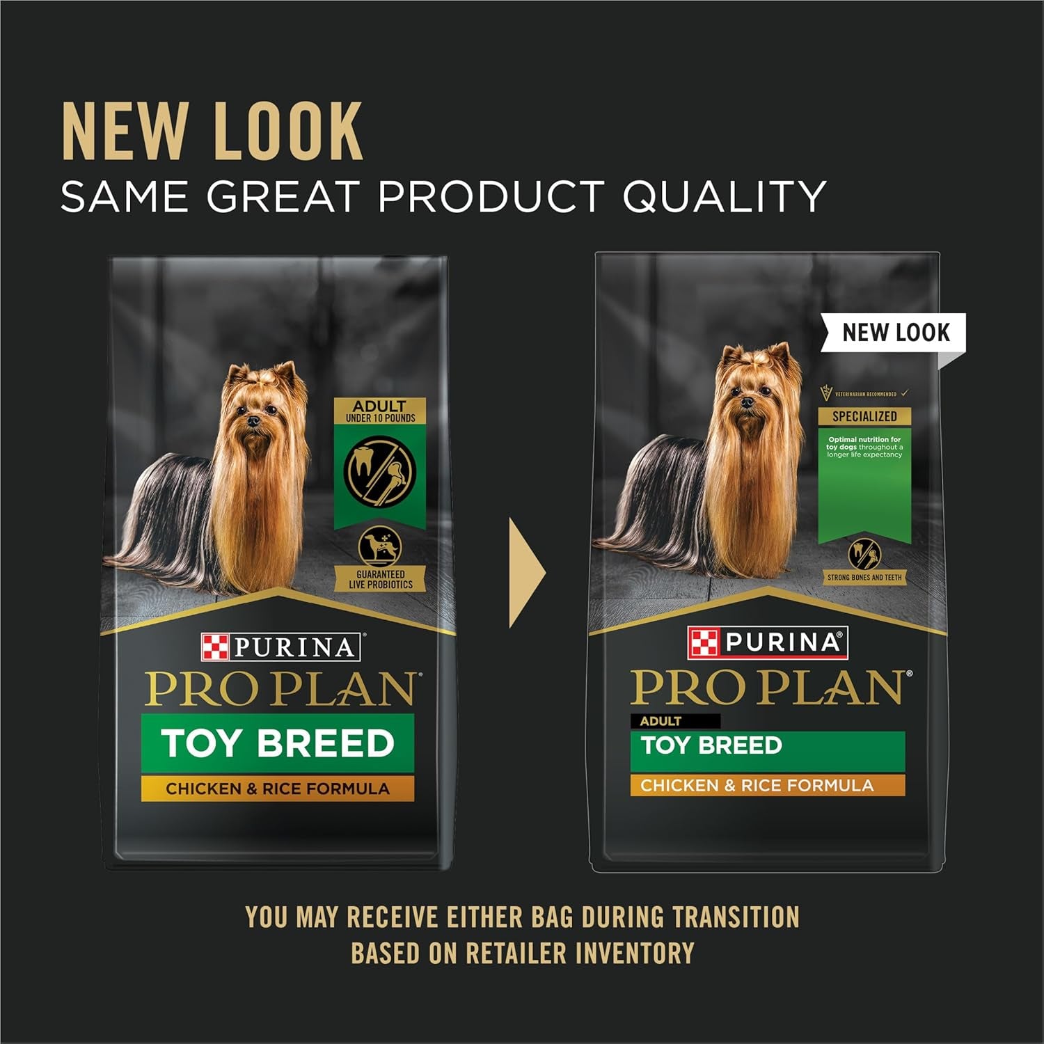 Purina Pro Plan Toy Breed Dog Food, Chicken and Rice Formula with Guaranteed Live Probiotics - 5 Lb. Bag