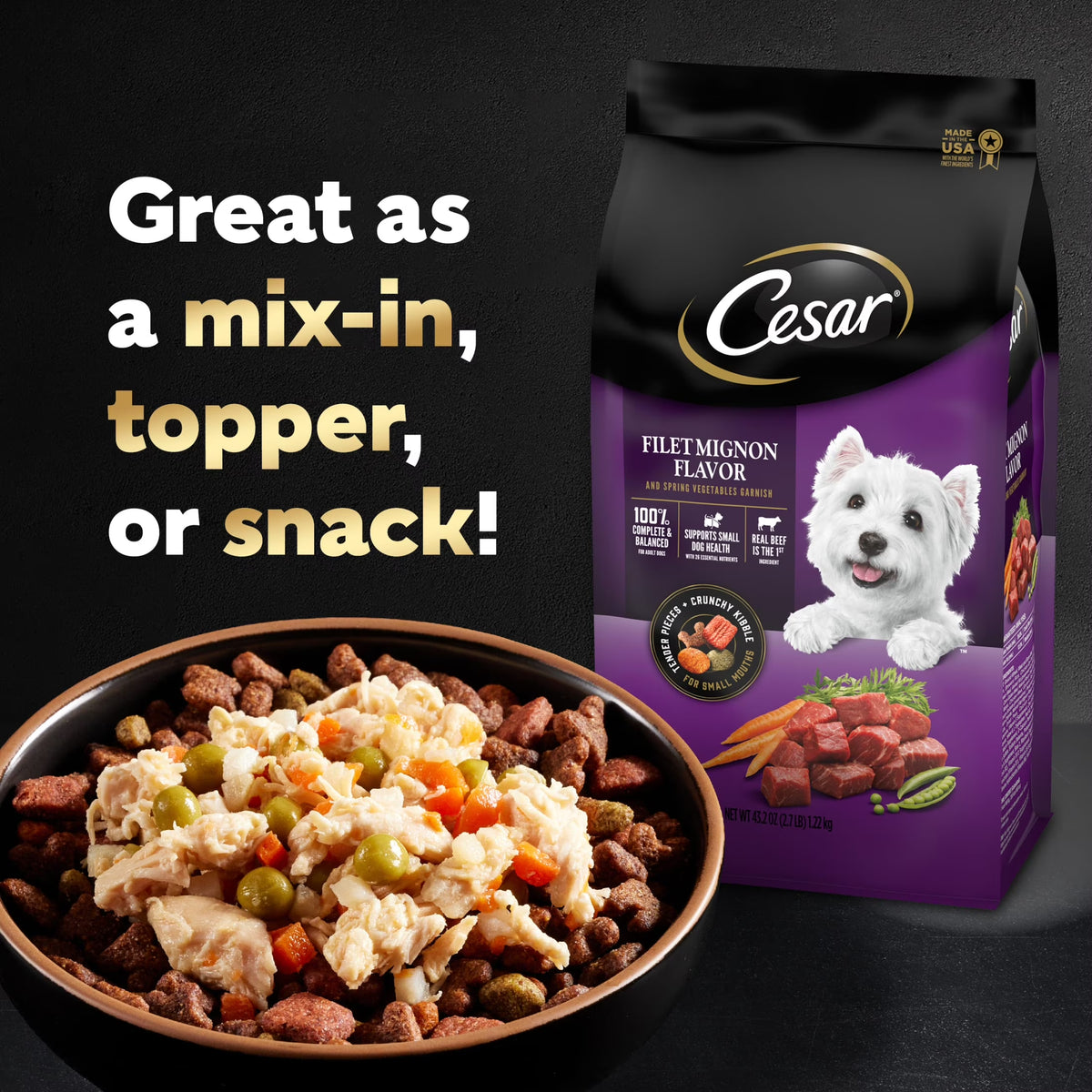 Simply Crafted Chicken Variety Pack Wet Dog Food Meal Toppers, 1.3 Oz Tubs (8 Count)