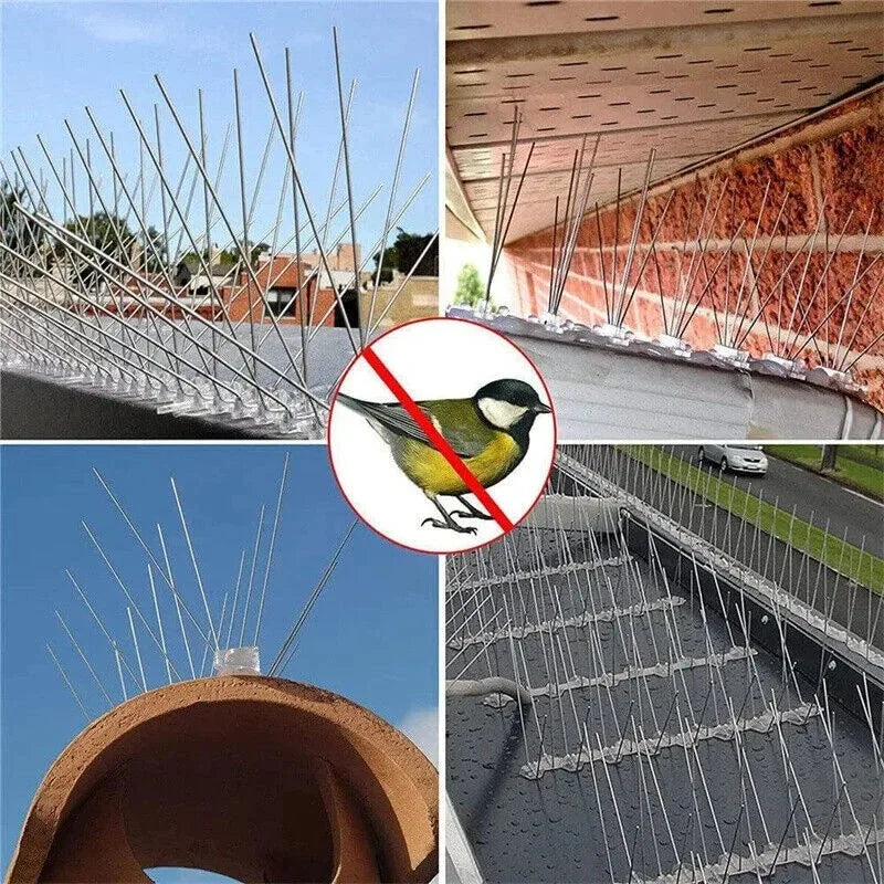 Stainless Steel Bird Repeller Set Pigeon Spike Deterrent anti Bird Pigeon Squirrel Cats Repellent Garden Fence Roof Wholesale