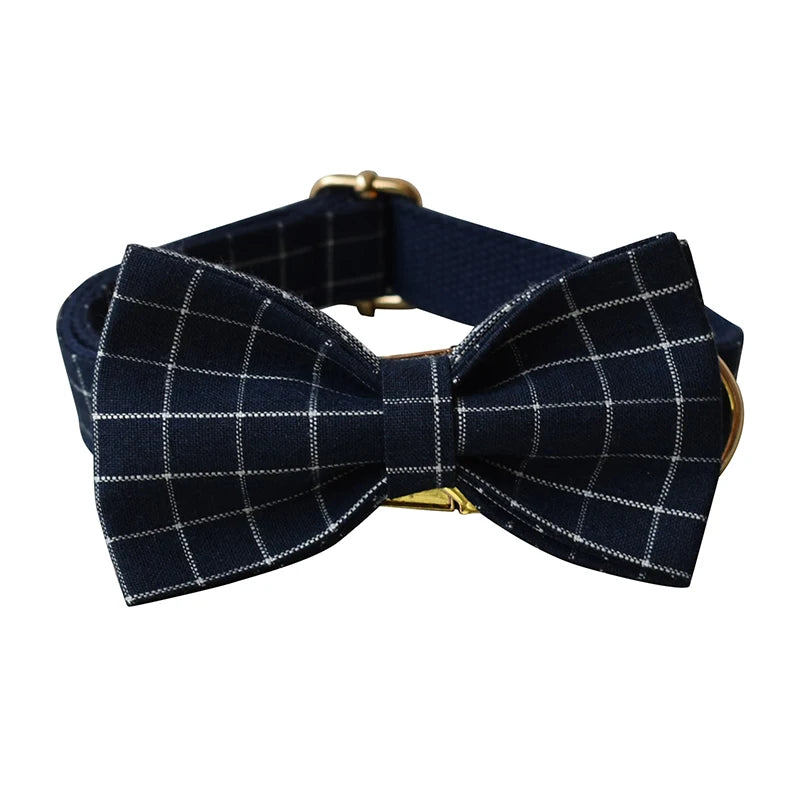 Unique Plaid Printing Pet Collar Dog Leash Dog Accessories for Pitbull Bull Terrier Rottweiler Free Engraved Pet Grid 02