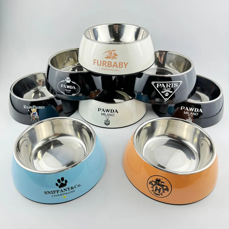 Luxury Dog Bowls PAWDA Pets Bowl, Bpa-Free Food & Water Bowl for Small, Medium & Large Breeds, Non-Skid, 2-In-1 Removable Stainless Steel Pet Water&Food Bowl for Dogs and Cats J32