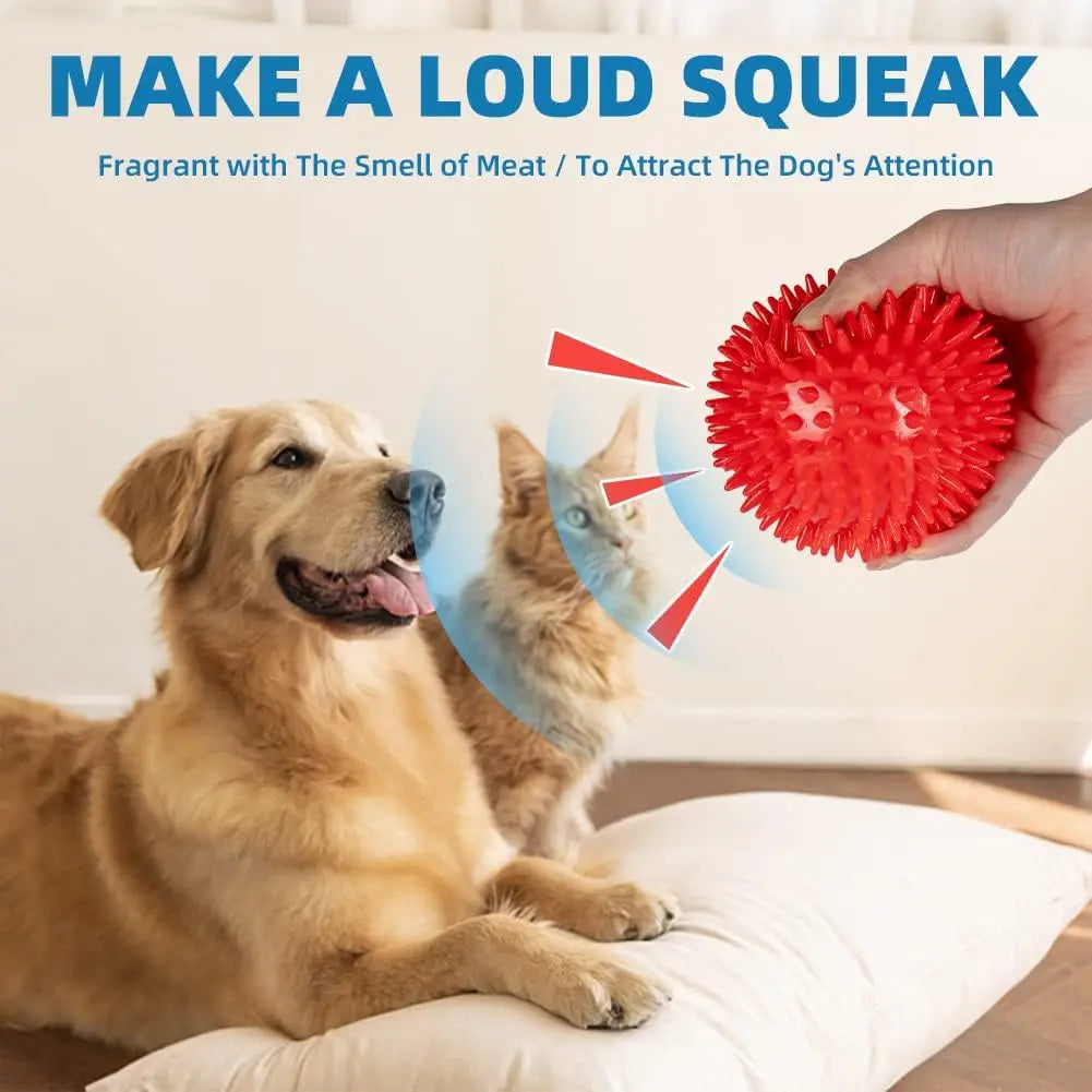 1/36Pcs Squeaky Dog Toys Spiky Dog Balls Cleans Teeth and Gum Health for Your Pet Squeaker Ball Toys for Aggressive Chewers