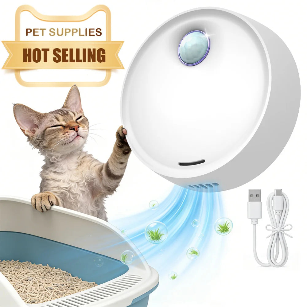 Smart Pet Odor Purifier, Auto Sensor Cat Litter Box Deodorizer, 20Db Silent, Odor Removal for Pets, Toilets & Shoe Cabinets