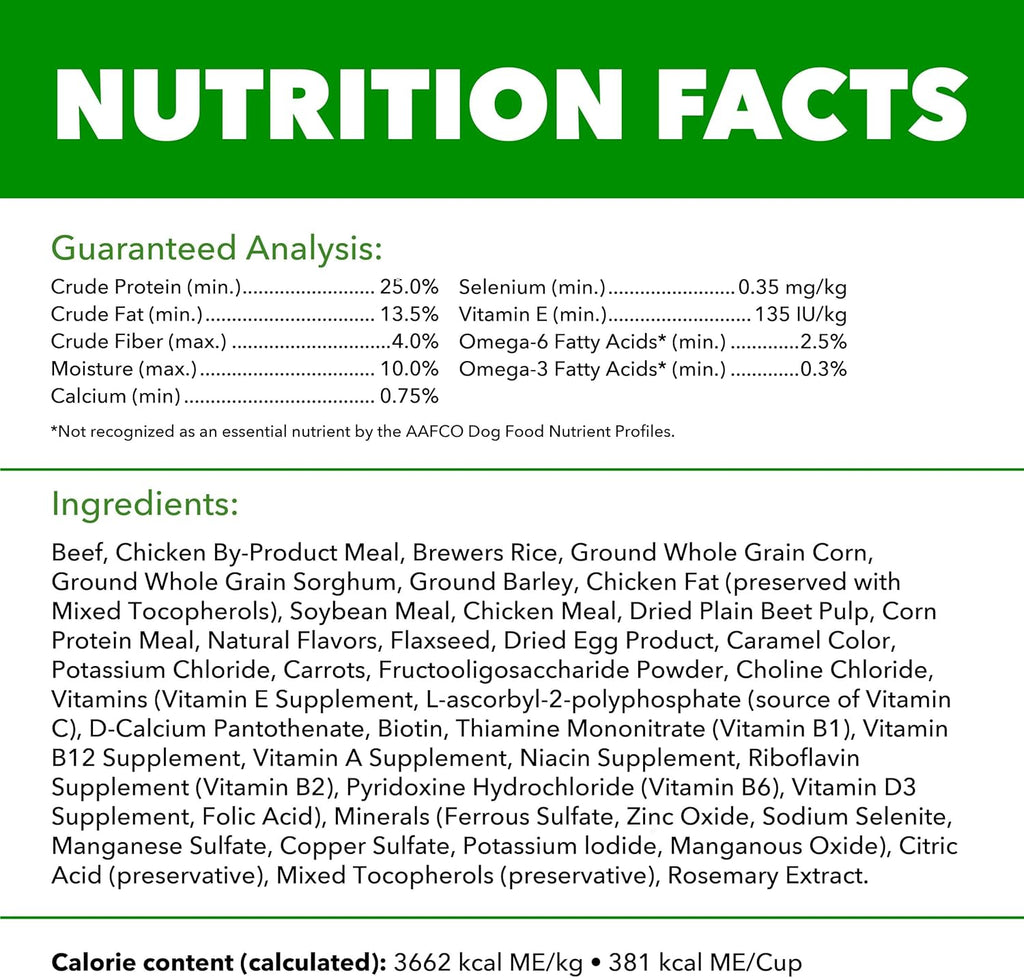 Proactive Health Adult Minichunks Dry Dog Food, Beef & Rice, 30 Lb | Real Beef #1 Ingredient, No Fillers or Artificial Flavors, Glucosamine & Chondroitin, Supports Bones, Joints & Muscles