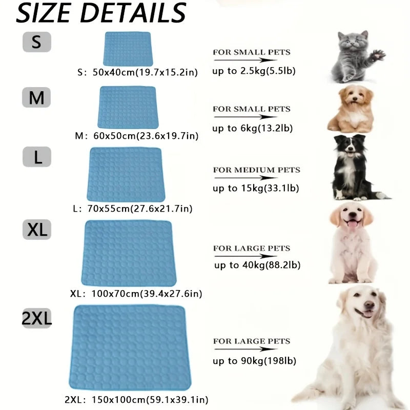 AURABASE - Extra Large Dog Cooling Mat, Summer Comfort Pet Bed for Large and Small Dogs.