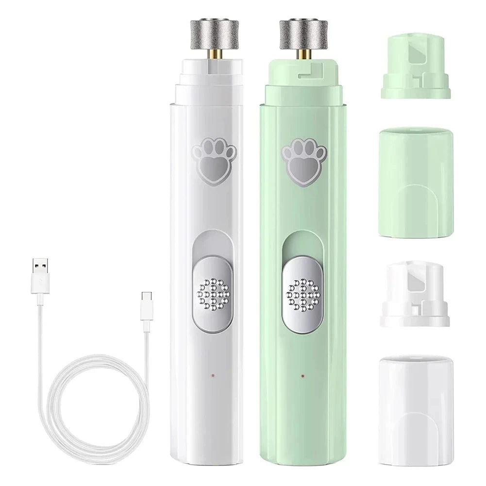USB Rechargeable Electric Dog Nail Grinder Painless Pet Nail Clipper with Polisher Wheel for Small to Large Pets