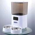 AURABASE - 5L Double Bowls Smart Automatic Cat Feeder with HD Camera and Voice Recorder.