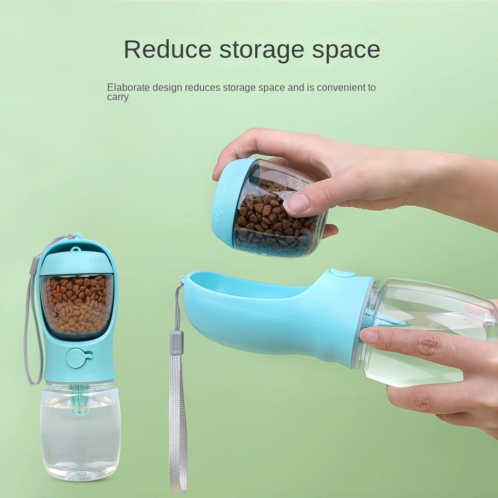 Pets Dog Water Bottle Portable Food Bottle with Food Dispenser Puppy
