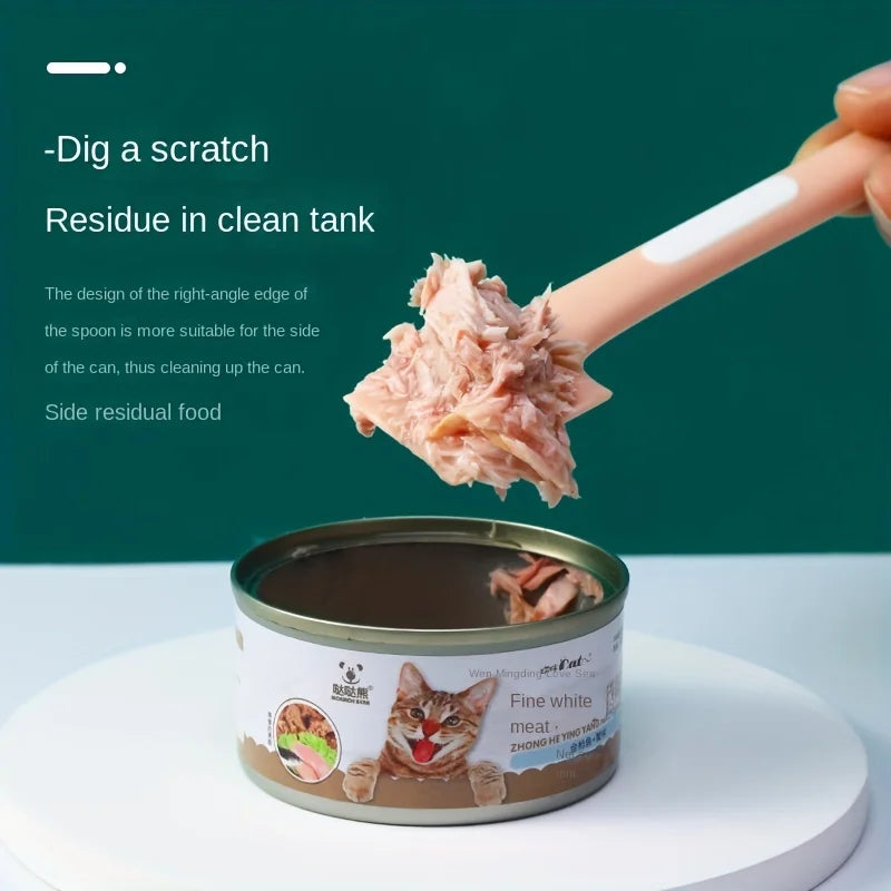 1 Piece of Cat Canned Spoon, Dog Wet Food, Pet Feeding Mixing, Long Handle Cat Spoon, Canned Opening, Pet Canned Spoon
