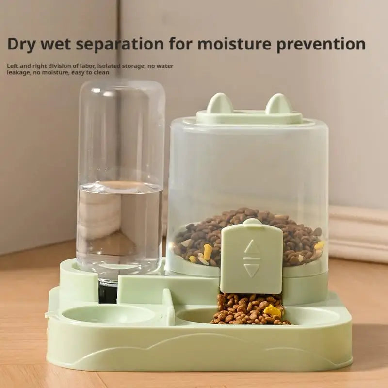AURABASE - All-in-One Automatic Pet Feeder and Waterer, Large Capacity Food Storage Dispenser for Cats and Dogs.