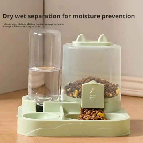 AURABASE - All-in-One Automatic Pet Feeder and Waterer, Large Capacity Food Storage Dispenser for Cats and Dogs.