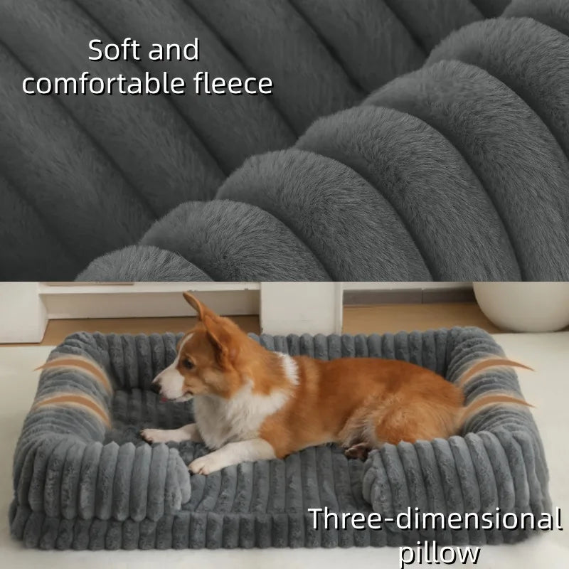 AURABASE - Warm Winter Dog Bed for Small Cats and Medium Dogs, Soft Puppy Sofa Mat.