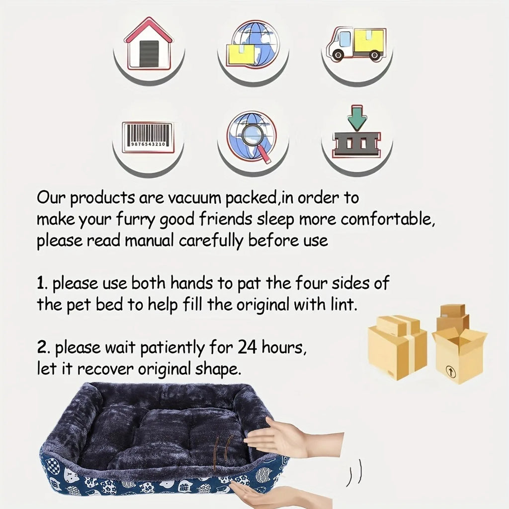 AURABASE - Cozy Winter Pet Bed for Small and Medium Dogs, Soft Sofa Mat and Cushion.