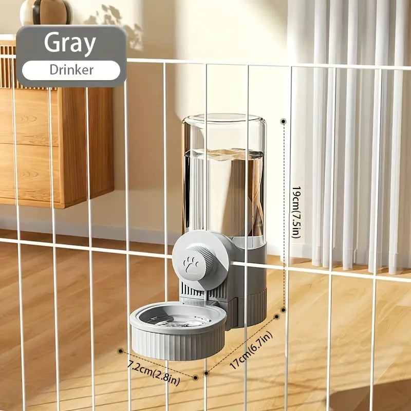 AURABASE - Hanging Automatic Pet Feeder and Water Dispenser, Gravity Auto Feeder and Waterer Set with Container Bowl for Cages.
