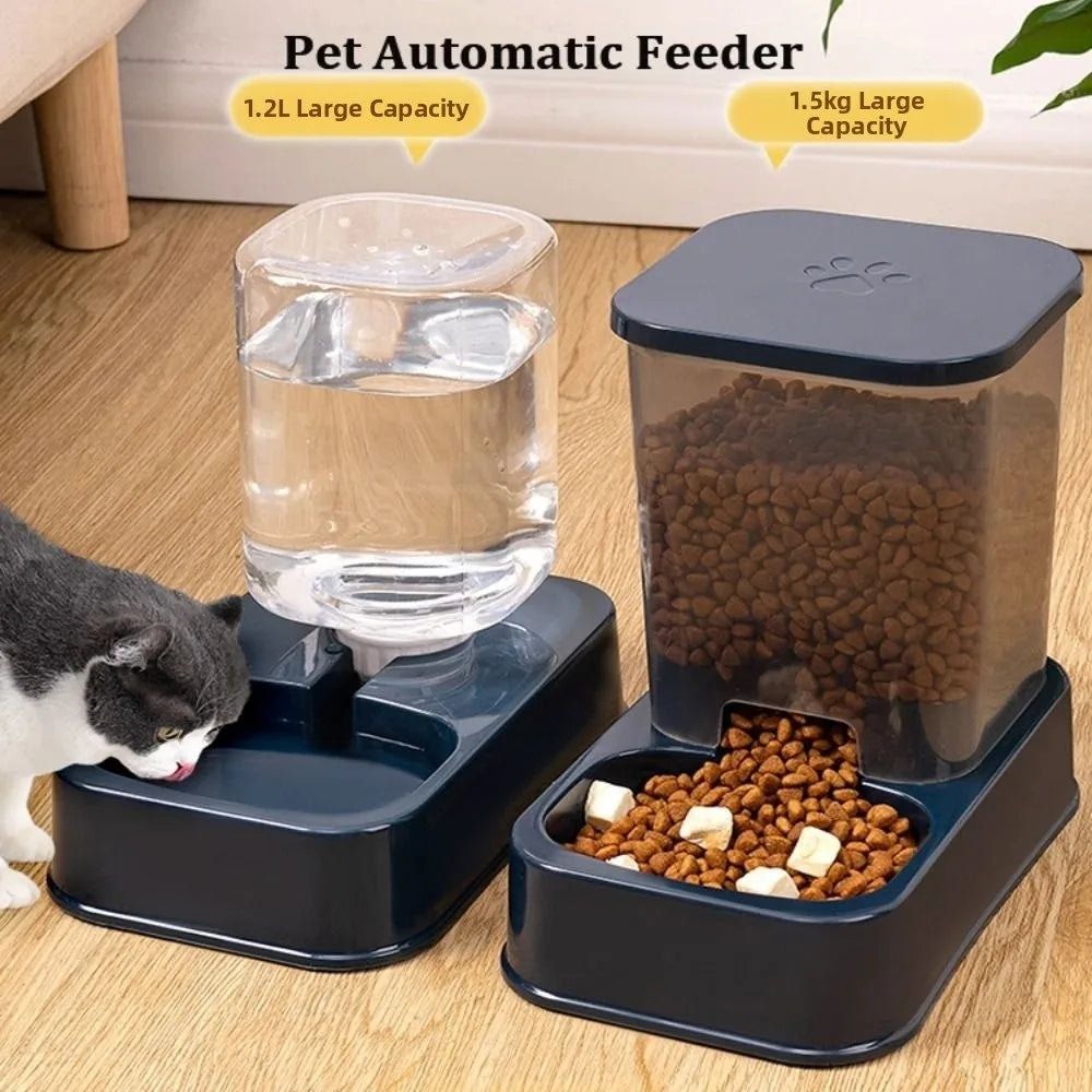 AURABASE - 3.2L Automatic Pet Feeder and 1.5L Water Dispenser Set, Large Capacity Feeding Station for Cats and Dogs.