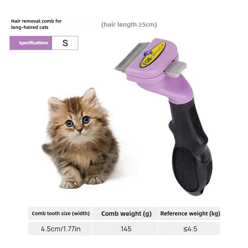 Pet Grooming Brush Deshedding Brush Removes Loose Hair Tangles Cat Comb Shedding Rake Pet Hair Remover Brush for Dogs Cats
