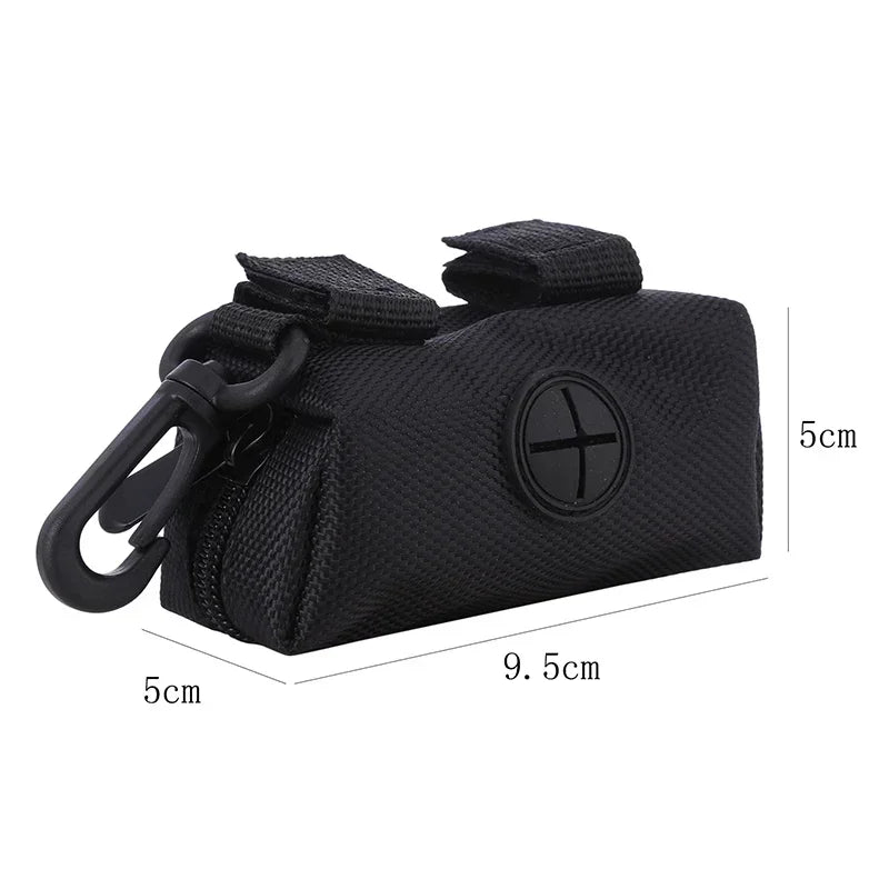 Portable Dog Poop Bag Dispenser Waterproof Oxford Fabric Auto Lock Zipper Biodegradable HDPE Hands Free Holder for Jogging Hikin