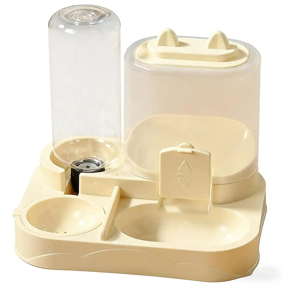 AURABASE - All-in-One Automatic Pet Feeder and Waterer, Large Capacity Food Storage Dispenser for Cats and Dogs.