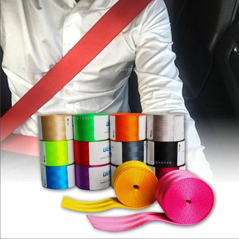 Universal Car Seat Belt DIY Lap-belt Car High-Strength Polyester Seat Safety Belts Multicolor Seat belt Car Accessories 1Set