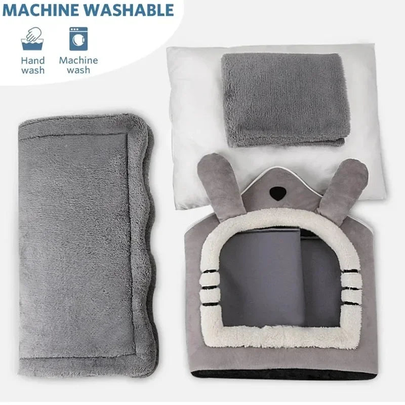 AURABASE - Indoor Warm Pet House and Kennel, Soft Dog Bed Tent with Washable Cushion.