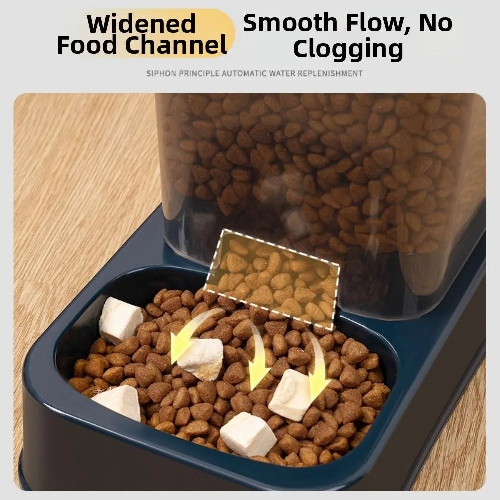 AURABASE - 3.2L Automatic Pet Feeder and 1.5L Water Dispenser Set, Large Capacity Feeding Station for Cats and Dogs.
