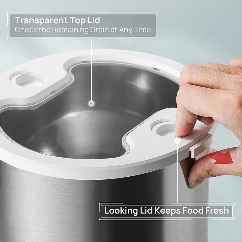 AURABASE - Smart App-Controlled Automatic Cat Feeder, Stainless Steel Double Meal Pet Feeder with Remote Feeding.