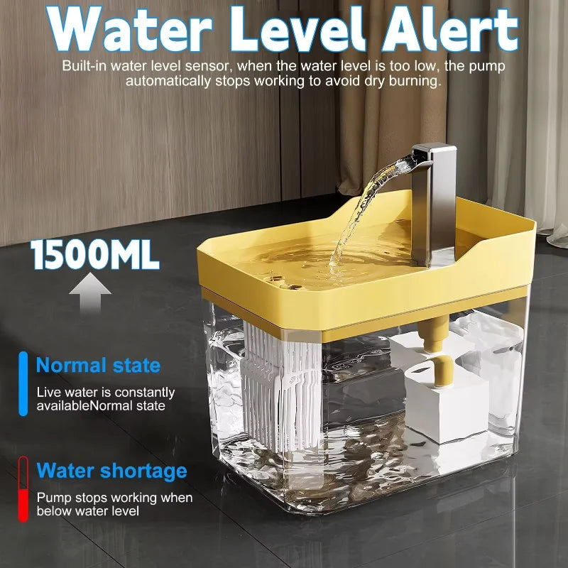 2026 New 1.5L Cat Automatic Water Dispenser Drinking circulating filters flowing water intelligent pet automatic water dispenser