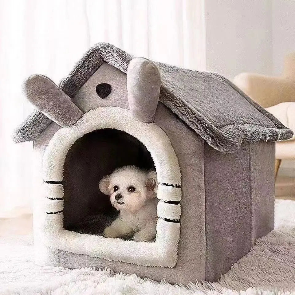 AURABASE - Indoor Warm Pet House and Kennel, Soft Dog Bed Tent with Washable Cushion.