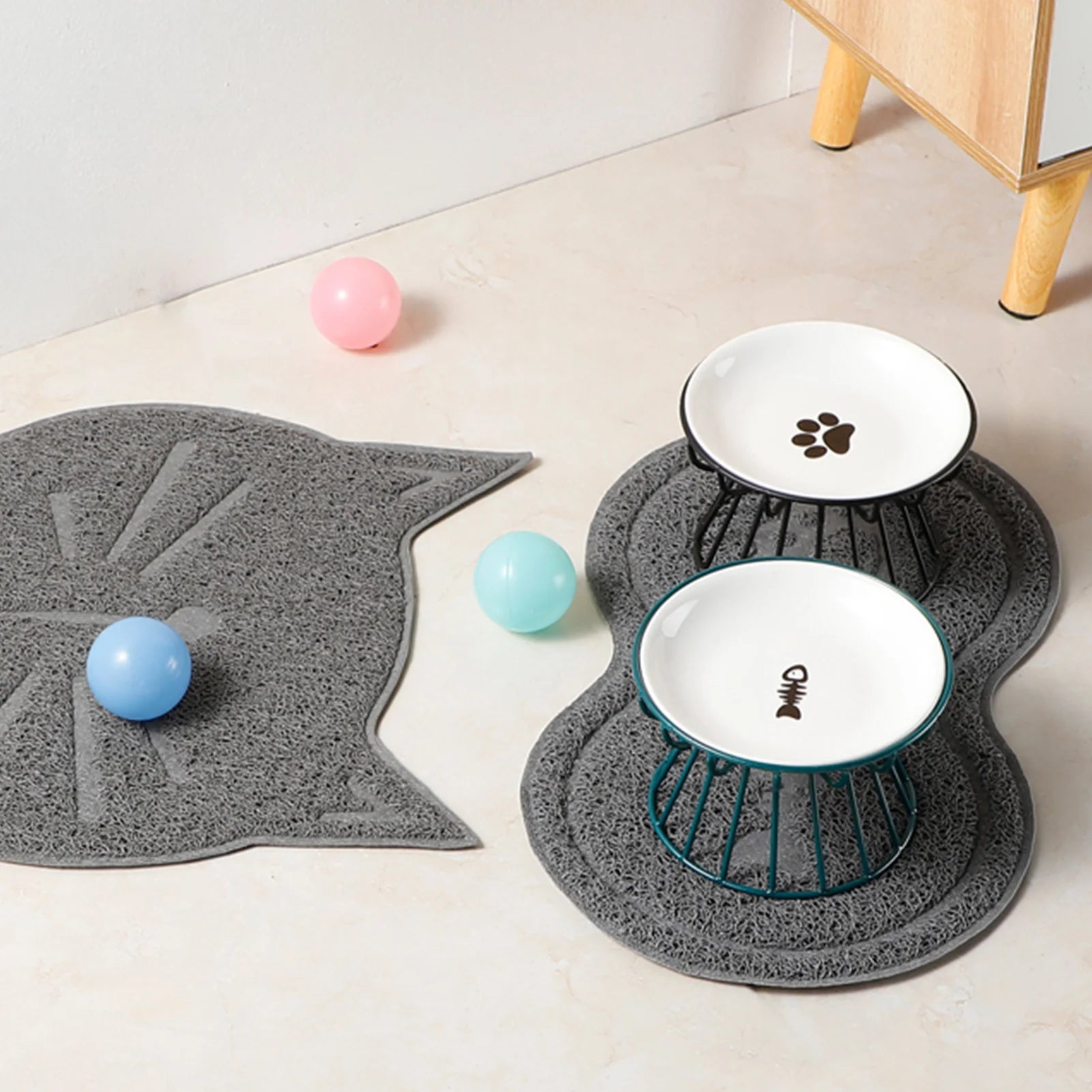 1pcs Ceramic Cat Food Bowl Wide  Safe Pets Water Food Bowls Non Slip Shallow Dish for Kitten Puppy Food Water Feeding