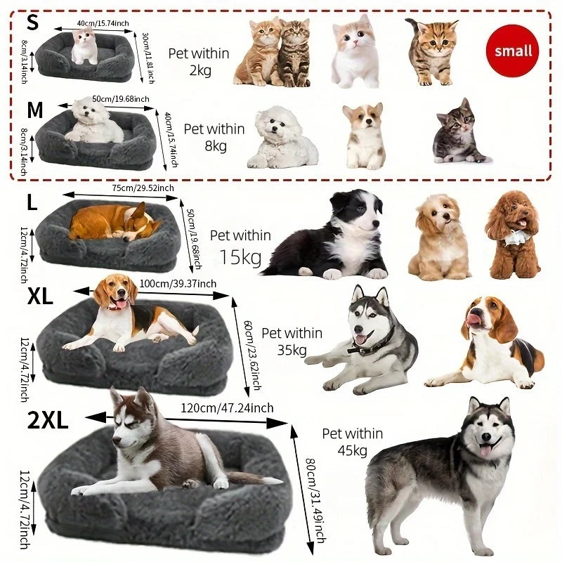 AURABASE - Warm Winter Dog Bed for Small Cats and Medium Dogs, Soft Puppy Sofa Mat.