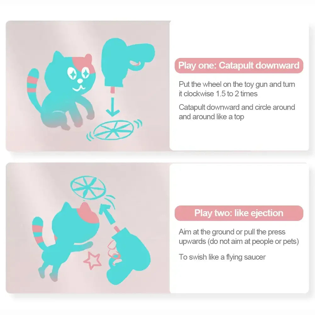 Funny Cat Toy Interactive Launch Pet Training Toy For Kitten Mini Flying Disc Shooting Gun Chasing Games Cat Toys Pet Supplies