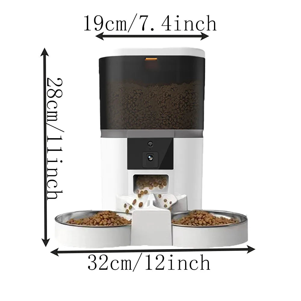 4L With HD Camera Automatic Pet Feeder Cat And Dog Feeding Remote Feed